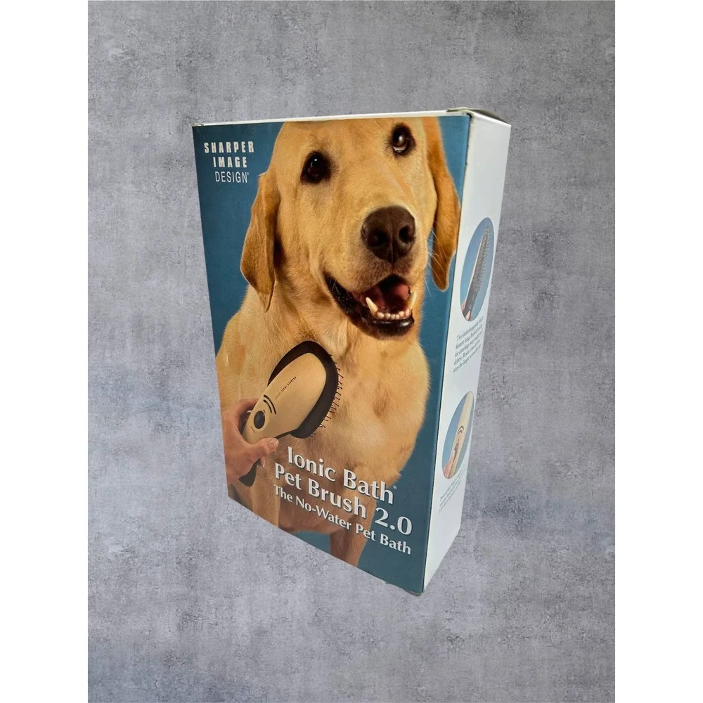 Sharper Image Ionic Bath Pet Brush 2.0 Dogs Cats Waterless Groomer-New/Open Box